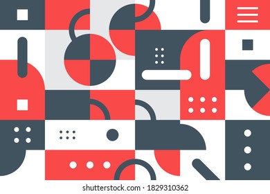 colorful abstract geometric mural illustration for decoration.