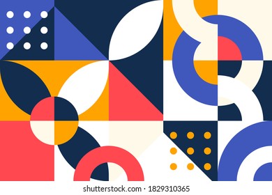 colorful abstract geometric mural illustration for decoration.