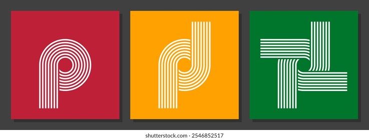 colorful abstract geometric ornament wall art collection, rounded loops life cycle, mental health vector illustration collection