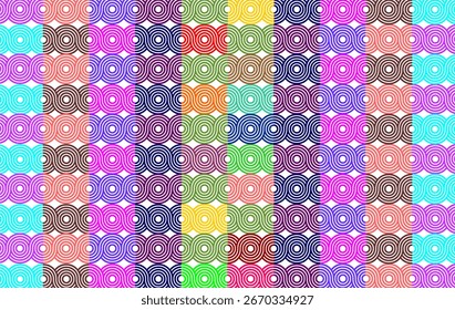 Colorful abstract geometric pattern background. Abstract geometric with concentric circle background. Geometric pattern background. Seamless pattern of geometric background.