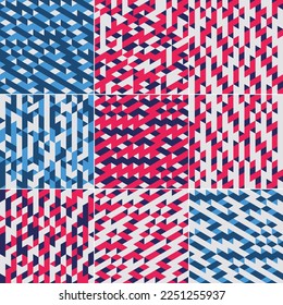 Farbiges abstraktes geometrisches Muster in isometrischer Form, Vektorgrafik
