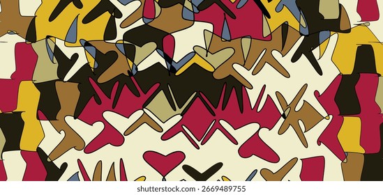 Padrão geométrico abstrato colorido com formas entrelaçadas - Design decorativo moderno