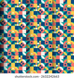 Colorful Abstract Geometric Pattern with Modern Shapes
