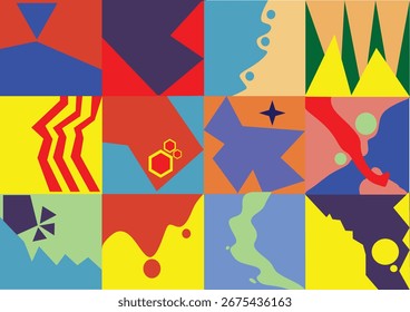 Colorful Abstract Geometric Pattern with Modern Shapes