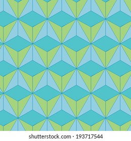 Colorful abstract geometric  pattern in neon green, vector