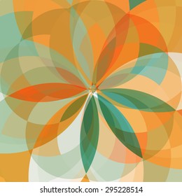 Colorful abstract geometric pattern. Orange background/