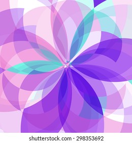 Colorful abstract geometric pattern. Purple background.
