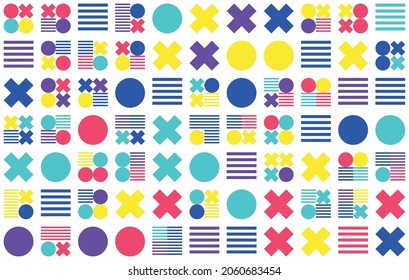 Colorful abstract geometric pattern, seamless bauhaus style design, graphic modern pattern, repeating geometric pattern, modern style vector illustration