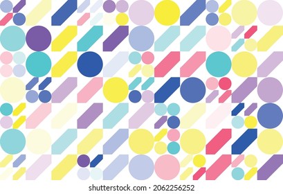 Patrón geométrico abstracto colorido, diseño de estilo bauhaus sin fisuras, patrón moderno gráfico, patrón geométrico repetido, ilustración vectorial de estilo moderno