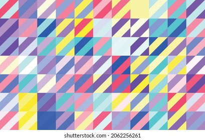 Patrón geométrico abstracto colorido, diseño de estilo bauhaus sin fisuras, patrón moderno gráfico, patrón geométrico repetido, ilustración vectorial de estilo moderno