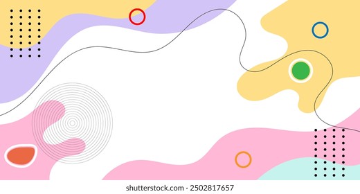 Colorful abstract geometric pop art background with wave pattern. Vector pattern. overlay geometric design of trendy Memphis 80s-90s style