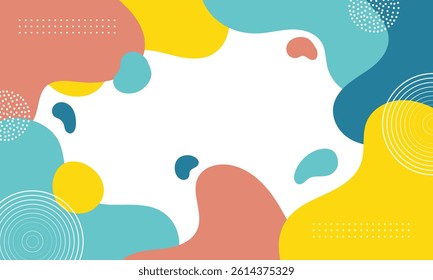 colorful abstract geometric pop art wavy pattern banner template retro design background