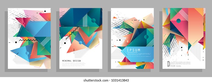 Colorful abstract geometric poster and cover design. Minimal geometric pattern