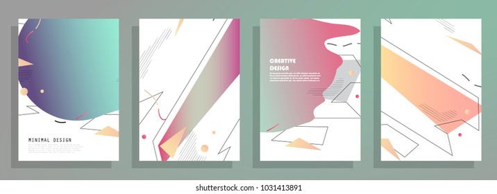 Colorful abstract geometric poster and cover design. Minimal geometric pattern