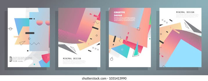 Colorful abstract geometric poster and cover design. Minimal geometric pattern