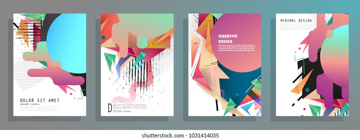 Colorful abstract geometric poster and cover design. Minimal geometric pattern