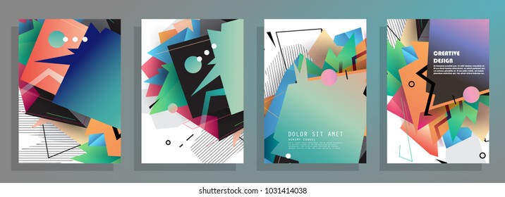 Colorful abstract geometric poster and cover design. Minimal geometric pattern