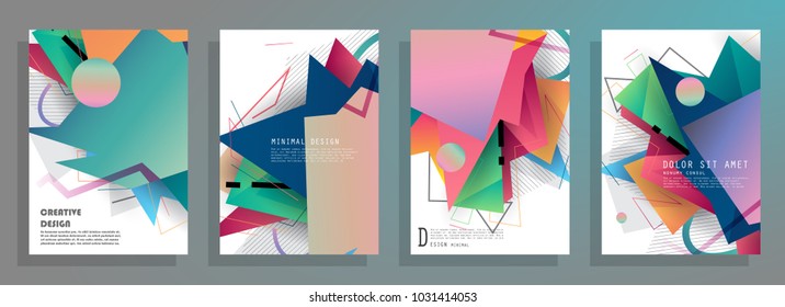 Colorful abstract geometric poster and cover design. Minimal geometric pattern