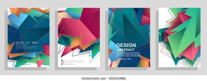 Colorful abstract geometric poster and cover design. Minimal geometric pattern