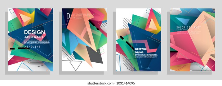 Colorful abstract geometric poster and cover design. Minimal geometric pattern