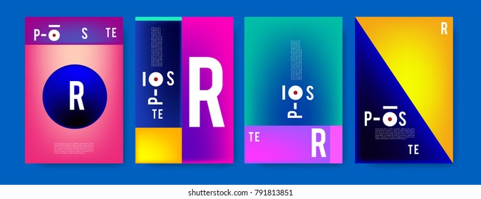 Colorful abstract geometric poster and cover design. Minimal geometric pattern gradients. Eps10 vector