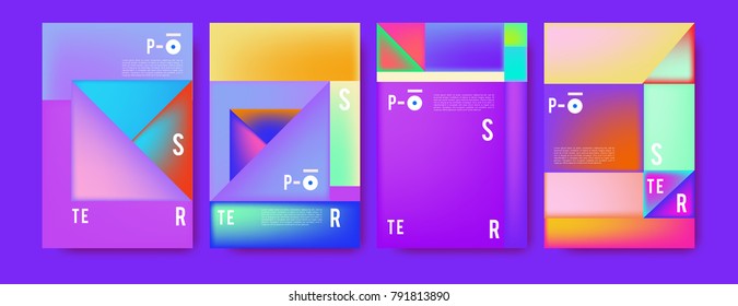 Colorful abstract geometric poster and cover design. Minimal geometric pattern gradients. Eps10 vector