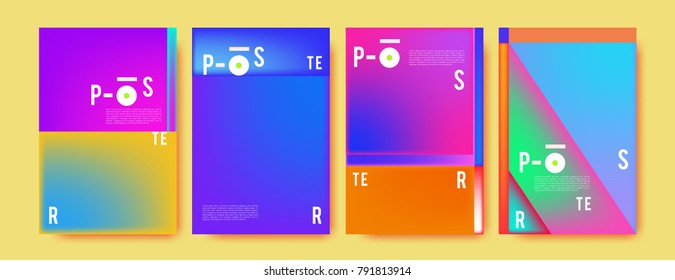 Colorful abstract geometric poster and cover design. Minimal geometric pattern gradients. Eps10 vector