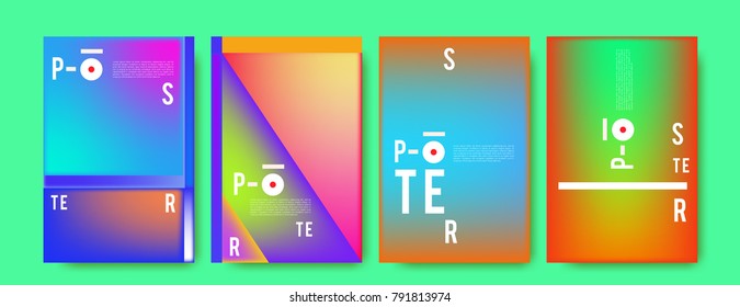 Colorful abstract geometric poster and cover design. Minimal geometric pattern gradients. Eps10 vector