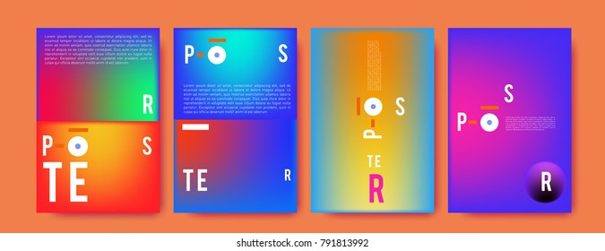 Colorful abstract geometric poster and cover design. Minimal geometric pattern gradients. Eps10 vector