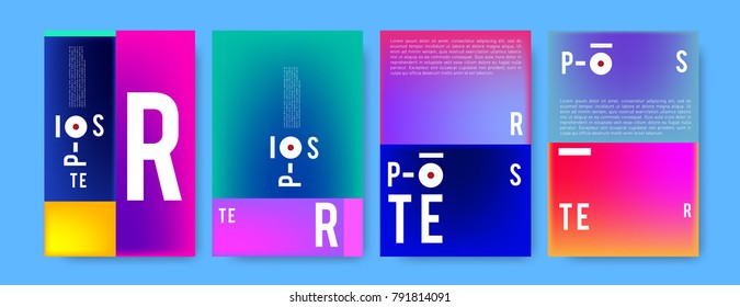 Colorful abstract geometric poster and cover design. Minimal geometric pattern gradients. Eps10 vector
