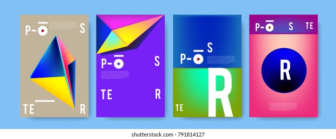 Colorful abstract geometric poster and cover design. Minimal geometric pattern gradients. Eps10 vector