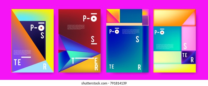 Colorful abstract geometric poster and cover design. Minimal geometric pattern gradients. Eps10 vector