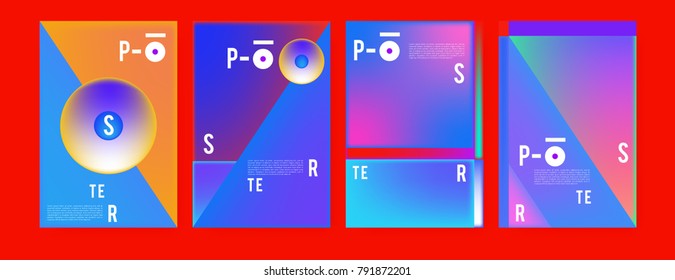Colorful abstract geometric poster and cover design. Minimal geometric pattern gradients. Eps10 vector