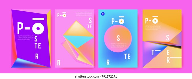 Colorful abstract geometric poster and cover design. Minimal geometric pattern gradients. Eps10 vector