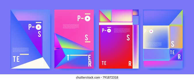 Colorful abstract geometric poster and cover design. Minimal geometric pattern gradients. Eps10 vector