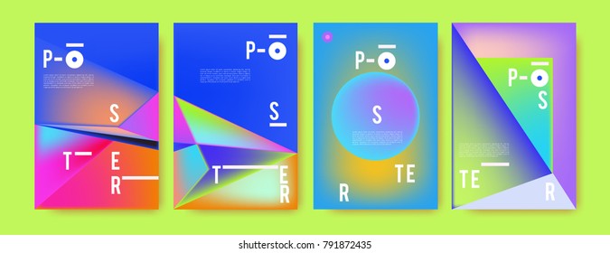 Colorful abstract geometric poster and cover design. Minimal geometric pattern gradients. Eps10 vector