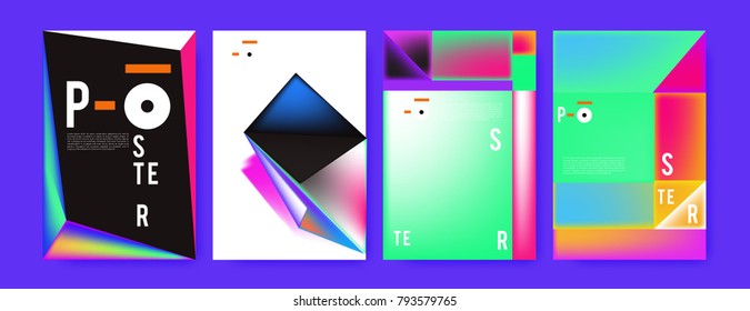 Colorful abstract geometric poster and cover design. Minimal geometric pattern gradients. Eps10 vector