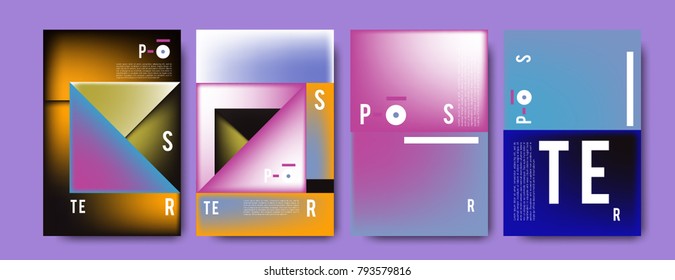 Colorful abstract geometric poster and cover design. Minimal geometric pattern gradients. Eps10 vector