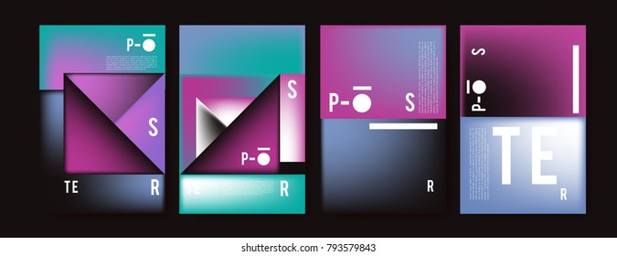 Colorful abstract geometric poster and cover design. Minimal geometric pattern gradients. Eps10 vector