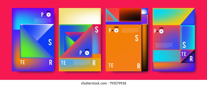 Colorful abstract geometric poster and cover design. Minimal geometric pattern gradients. Eps10 vector