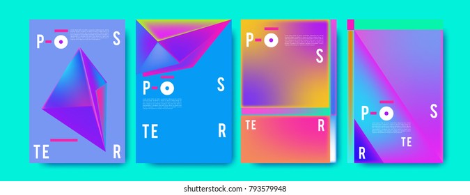 Colorful abstract geometric poster and cover design. Minimal geometric pattern gradients. Eps10 vector