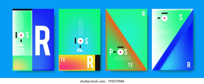 Colorful abstract geometric poster and cover design. Minimal geometric pattern gradients. Eps10 vector