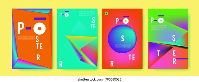 Colorful abstract geometric poster and cover design. Minimal geometric pattern gradients. Eps10 vector