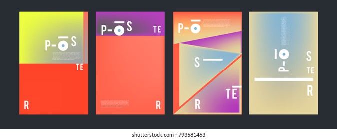 Colorful abstract geometric poster and cover design. Minimal geometric pattern gradients. Eps10 vector