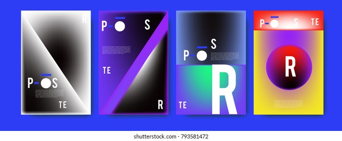 Colorful abstract geometric poster and cover design. Minimal geometric pattern gradients. Eps10 vector