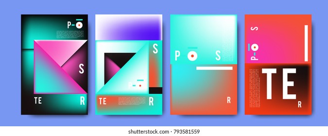 Colorful abstract geometric poster and cover design. Minimal geometric pattern gradients. Eps10 vector