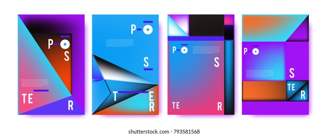Colorful abstract geometric poster and cover design. Minimal geometric pattern gradients. Eps10 vector