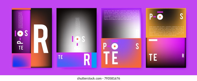 Colorful abstract geometric poster and cover design. Minimal geometric pattern gradients. Eps10 vector