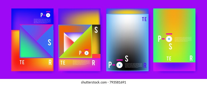 Colorful abstract geometric poster and cover design. Minimal geometric pattern gradients. Eps10 vector