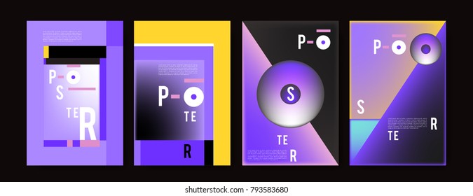 Colorful abstract geometric poster and cover design. Minimal geometric pattern gradients. Eps10 vector